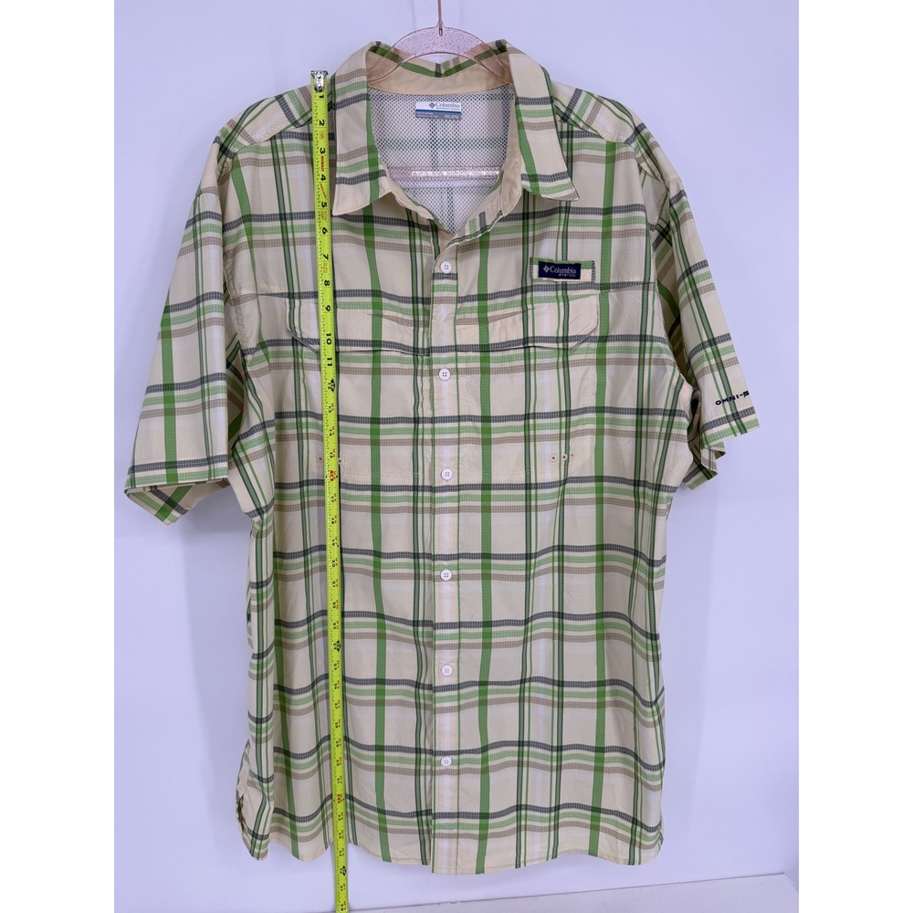 Columbia Men's Green Plaid Short Sleeve Button Up Shirt Size XXL Outdoor Casual - Picture 2 of 9